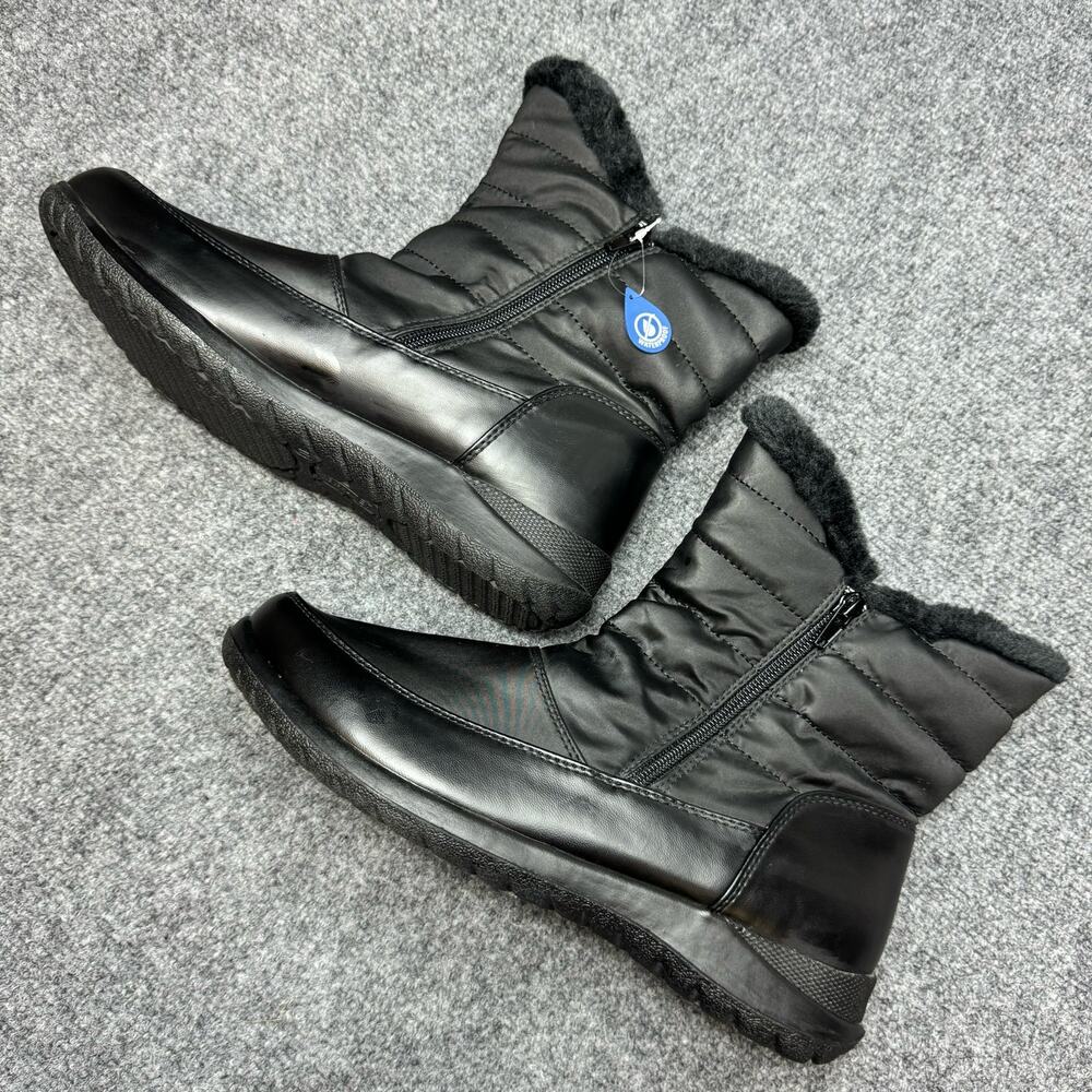 G.H.‎ Bass & Co. Women Faux Fur Black Waterproof Ankle Winter Boots USA 11 M